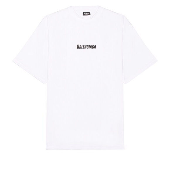 Balenciaga perforated white Logo oversize t shirt Large - Picture 3 of 4